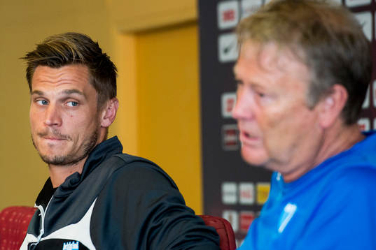 Malmö FFs Markus Rosenberg och tränare Åge Hareide