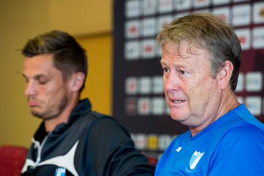 Malmö FFs tränare Åge Hareide och Markus Rosenberg