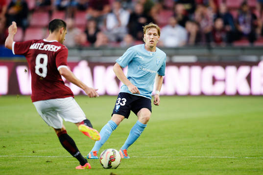 Sparta Prags Marek Matějovský mot Malmö FFs Emil Forsberg