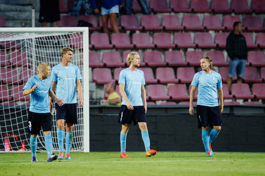 Malmö FFs Anton Tinnerholm (tv), Johan Hammar, Filip
