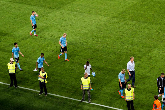 Från vänster, Malmö FFs Amin Nazari, Markus Rosenberg,