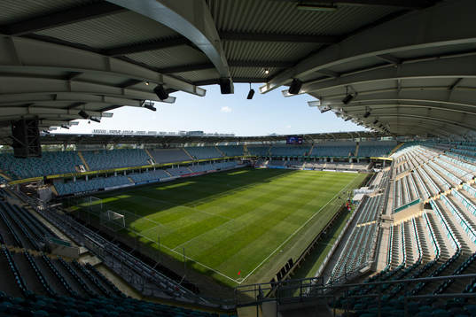 Gamla Ullevi från läktarplats innan fotbollsmatchen i