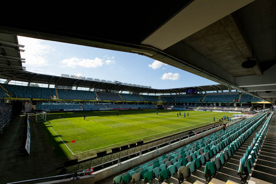 Gamla Ullevi från läktarplats innan fotbollsmatchen i