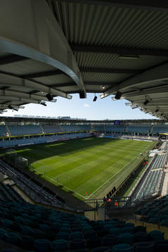 Gamla Ullevi från läktarplats innan fotbollsmatchen i