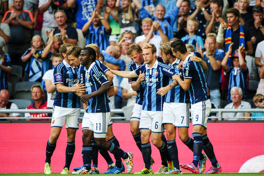Djurgårdens Aleksander Faltsetas jublar