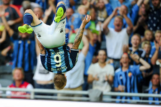 Djurgårdens Aleksander Faltsetas jublar