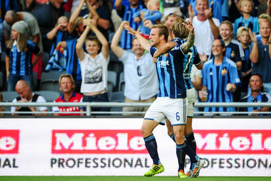 Djurgårdens Aleksander Faltsetas jublar