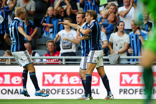 Djurgårdens Aleksander Faltsetas jublar