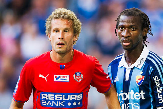 Helsingborgs Christoffer Andersson och Djurgårdens Amadou