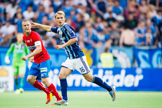 Djurgårdens Sebastian Andersson och Helsingborgs Peter