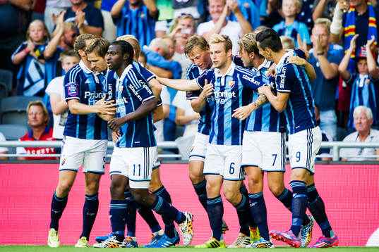 Djurgårdens spelare jublar