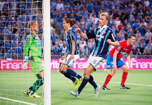 Helsingborgs målvakt Pär Hansson och Jesper Björkman
