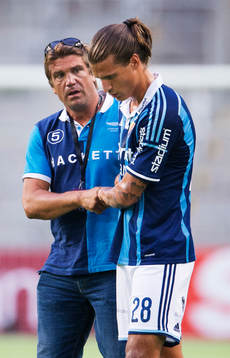 Djurgårdens sportchef Bo Andersson och Aleksandar Prijovic