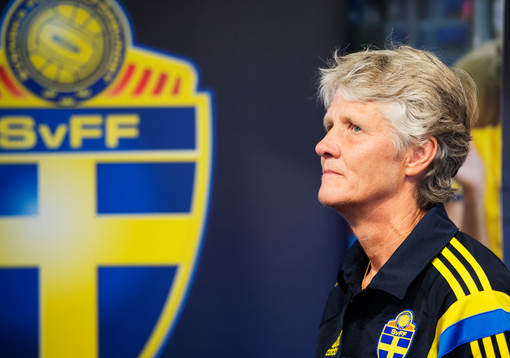 Pia Sundhage, förbundskapten för Sveriges