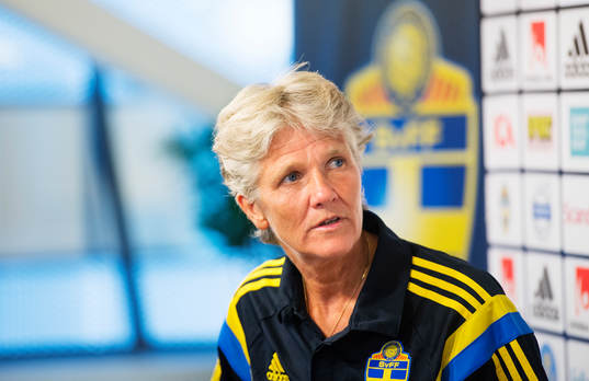 Pia Sundhage, förbundskapten för Sveriges