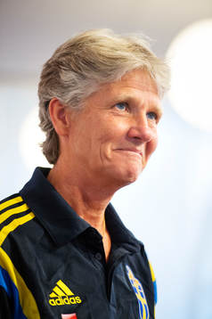 Pia Sundhage, förbundskapten för Sveriges