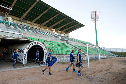 IFK Göteborg och Lasse Vibe  tränar på matcharenan dagen
