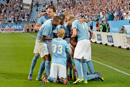 Malmö FFs spelare jublar