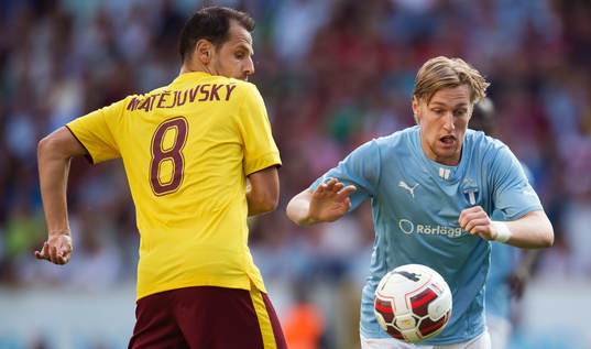 Sparta Prags Marek Matějovský och Malmö FFs Emil Forsberg