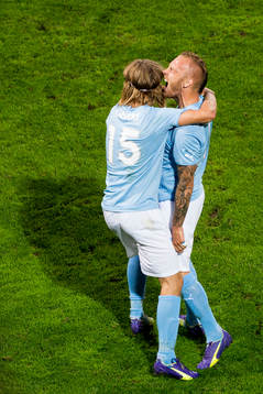 Malmö FFs Pawel Cibicki och Magnus Eriksson jublar