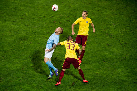 Malmö FFs Magnus Eriksson mot Sparta Prags Michal