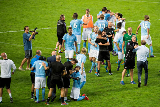 Malmö FFs spelare jublar