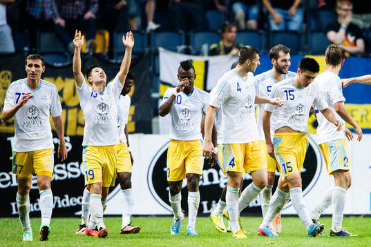 Astanas spelare jublar