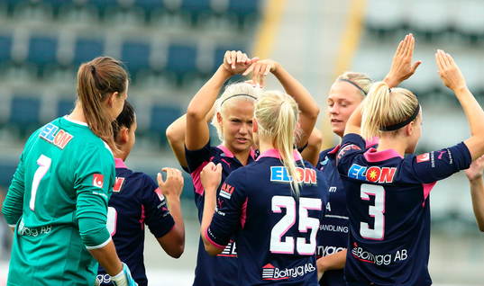 Linköpings spelare jublar