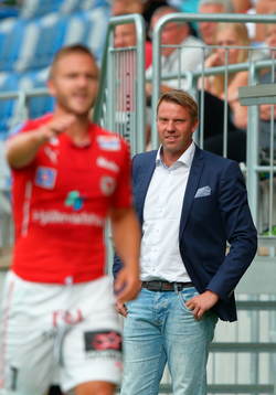 Kalmars Jonathan Ring och tränare Hasse Eklund
