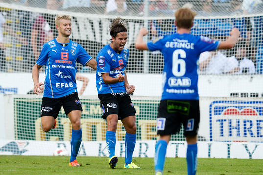 Halmstads Kristinn Steindorsson jublar