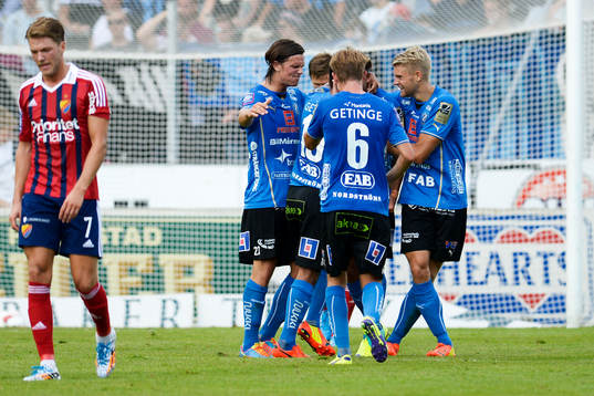 Halmstads Kristinn Steindorsson jublar