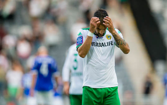 Hammarbys Marko Mihajlovic ser deppig ut