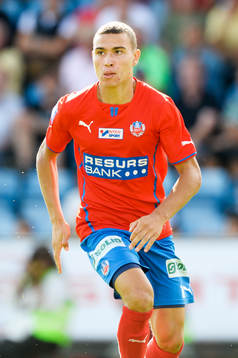 Helsingborgs Jordan Larsson i matchen i allsvenskan mellan