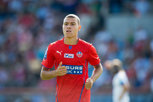 Helsingborgs Jordan Larsson i matchen i allsvenskan mellan