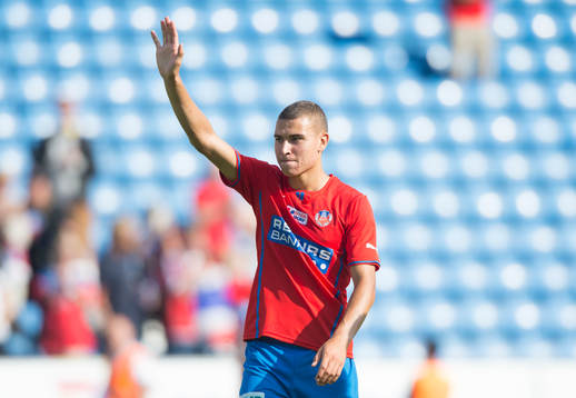Helsingborgs Jordan Larsson i matchen i allsvenskan mellan