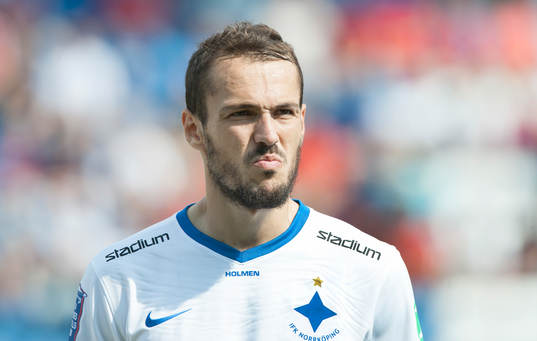 Norrköpings Emir Kujovic i matchen i allsvenskan mellan