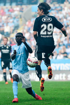 Malmö FFs Enock Kofi Adu  och IFK Göteborgs Lasse Vibe