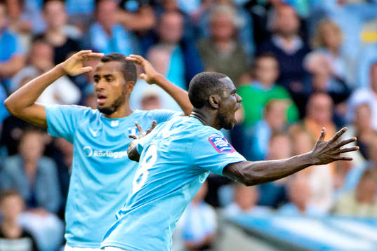 Malmö FFs Isaac Kiese Thelin och Enock Kofi Adu regerar
