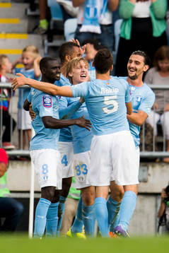 Malmö FFs spelare jublar