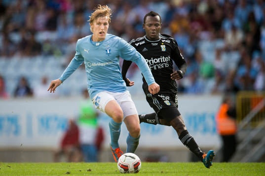 Malmö FFs Emil Forsberg och IFK Göteborgs May Mahlangu