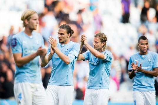 Malmö FFs Filip Helander, Erik Johansson, Markus Halsti