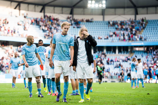 Malmö FFs Filip Helander och Simon Kroon deppar
