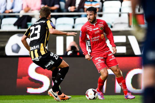 Elfsborgs Mikkel Beckmann och Häckens Simon Sandberg