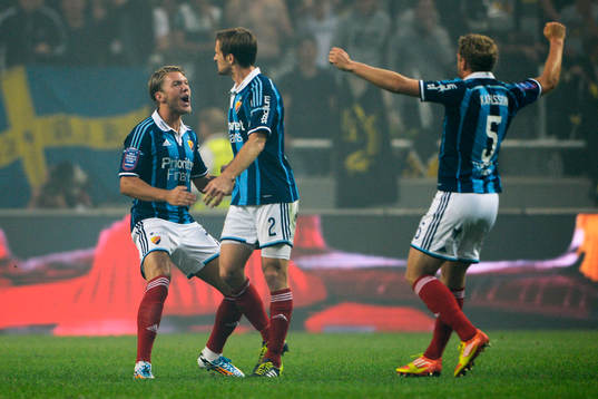 Djurgårdens Martin Broberg jublar