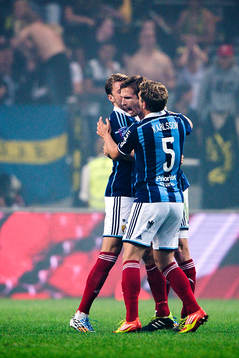 Djurgårdens Martin Broberg, Jesper Arvidsson och Stefan