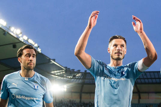 Malmö FFs Matias Concha och Markus Rosenberg tackar