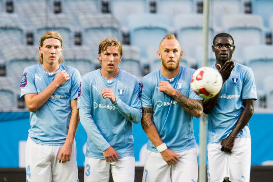 Malmö FFs Simon Kroon, Emil Forsberg, Magnus Eriksson och