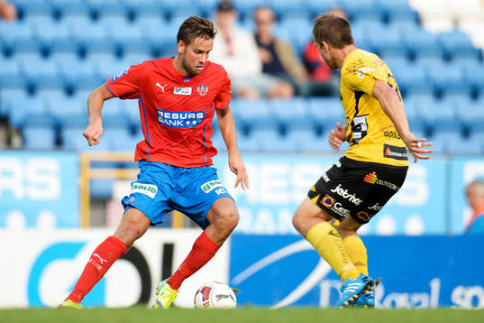 Helsingborgs Mikael Dahlberg och Elfsborgs Anders Svensson