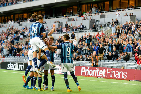 Djurgårdens Aleksander Faltsetas jublar