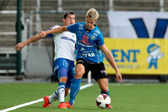 Norrköpings Nikola Tkalcic och Halmstads Viktor Ljung